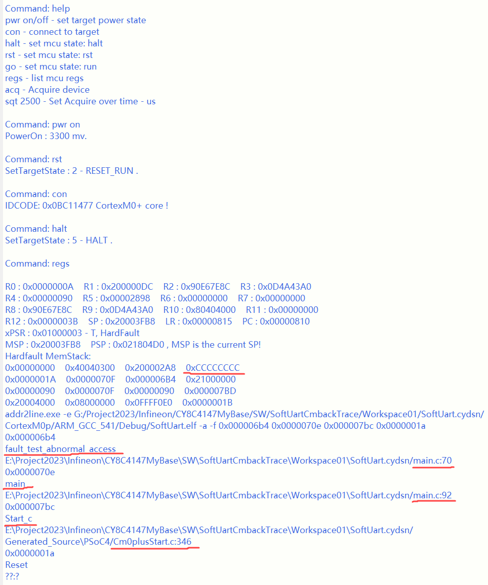 MiniProg4 commands