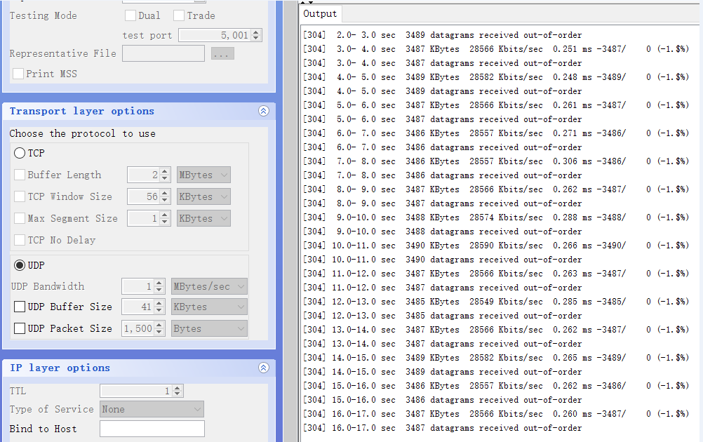 UDP test Speed